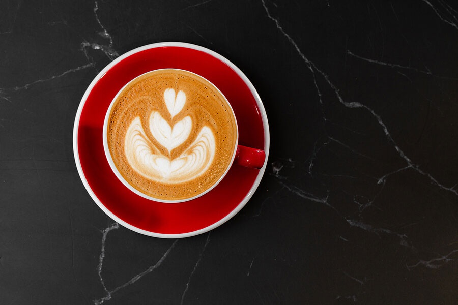 latte art – motív srdce