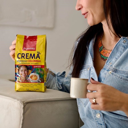 Popradská káva zrnková Crema espresso COLOMBIA Limited 400 g