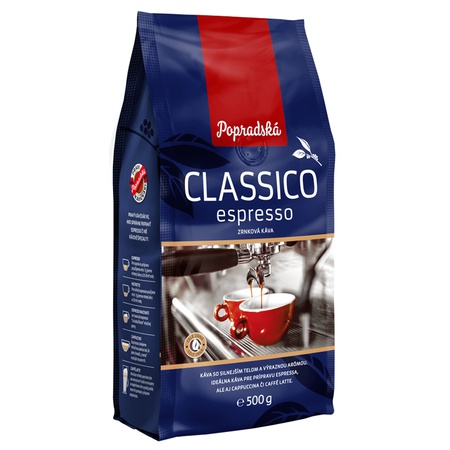 Popradská káva Classico Espresso 500g zrnková