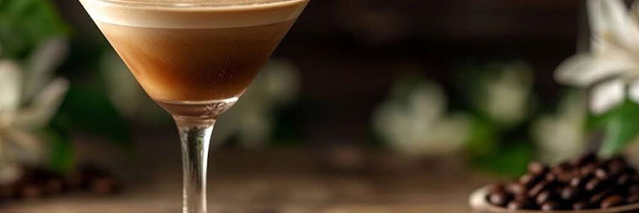 Espresso martini a zrnká kávy