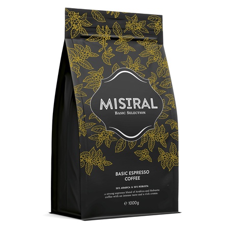 Mistral Basic Espresso coffee zrnková káva  1 kg