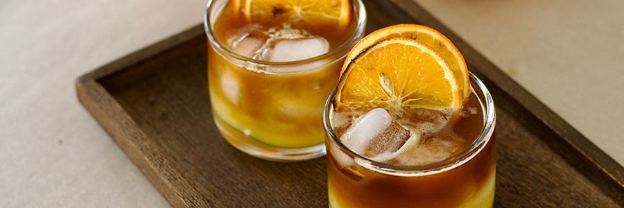 Espresso orange v sklenených pohároch