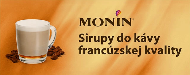 Sirupy do kávy Monin – ochutenie kávy karamel, vanilka, lieskový orech a ďalšie príchute