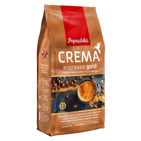 Popradská káva zrnková Crema espresso gold 500g