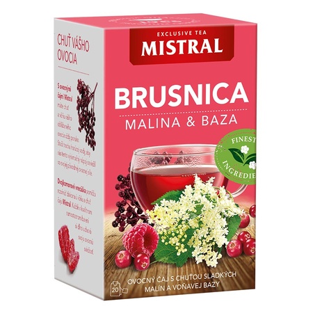 Čaj Brusnica malina a baza čierna 40 g