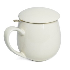 Hrnček Saara so sitkom a vrchnákom cream white