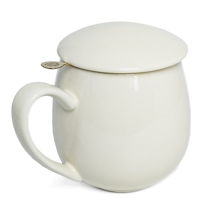 Hrnček Saara so sitkom a vrchnákom cream white