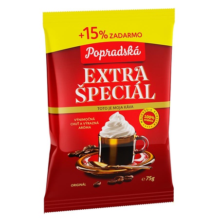 Popradská káva Extra špeciál 75 g + 15 % zadarmo