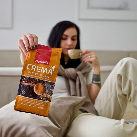 Popradská káva zrnková Crema espresso gold 500g