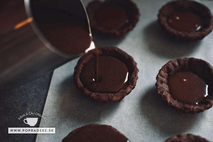 kávové tartaletky s čokoládovou ganache