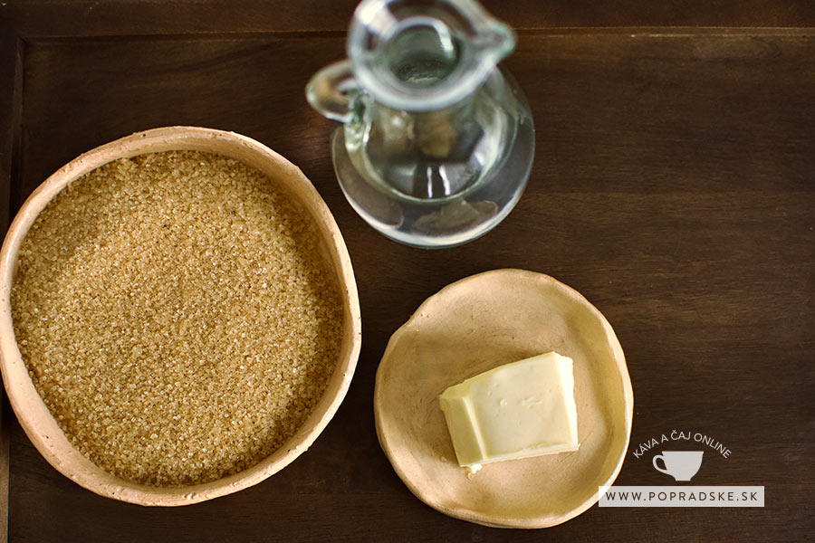 Potrebné suroviny na výrobu domáceho karamelového sirupu